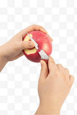 红苹果削皮水果皮