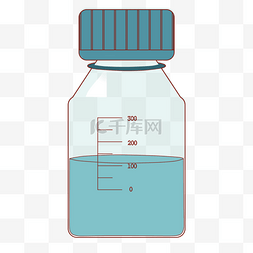 化学瓶图片_蓝色药水医疗验药瓶