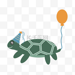 乌龟图片卡通图片_svg卡通绿色带气球的乌龟