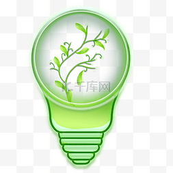 绿叶灯泡图片_可循环资源绿植能源灯泡