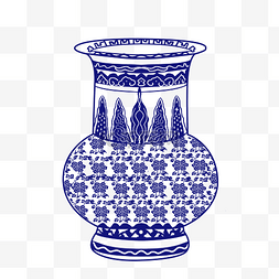 花瓷器图片_古代青花瓷花瓶