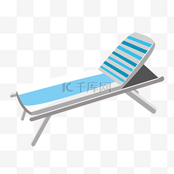 沙滩躺椅旅游插画