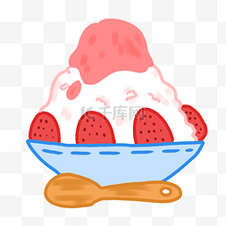 草莓冷饮图片_精美的美味冰雹插画