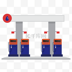 加油站素材图片_蓝色汽油加油站