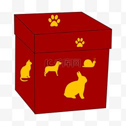 包装礼盒手绘图片_动物装饰包装礼盒