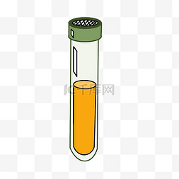 化学的试管图片_黄色的试管装饰插画
