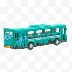 公交车蓝色图片_蓝色立体公交车