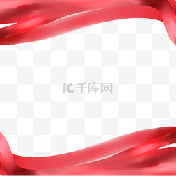 10.1素材图片_大红色丝绸边框装饰