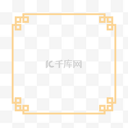 欧式古典边框纹理图片_黄色中国风古典框架