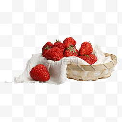 水果篮子图片_一篮子新鲜草莓水果