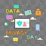 data privacy day手绘彩色数据隐私保护