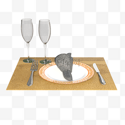 餐厅用品图片_餐盘餐具刀叉玻璃酒杯