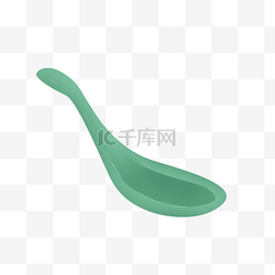 手绘厨具餐具图片_家用绿色餐具勺子