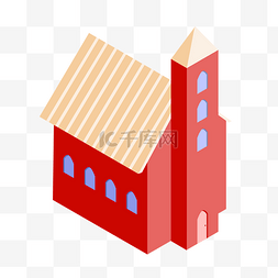红色房子立体房屋