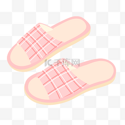 粉色格子图片图片_粉色格子拖鞋