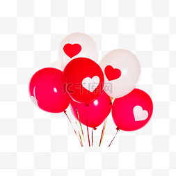 节日庆祝爱心气球图片_情人节红白色氢气球