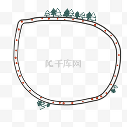 公路植物边框插图