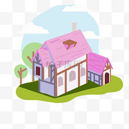 紫色民宿房屋