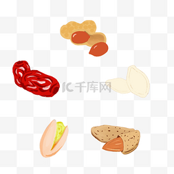红枣核桃零食图片