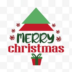 merry字体图片_手绘卡通svg圣诞树merry christmas字体
