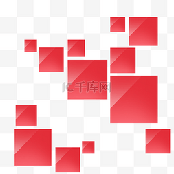 红色方形装饰背景