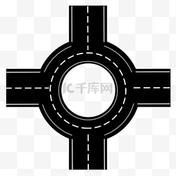 十字路口图片_环形十字路口公路元素