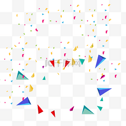 漂浮三角体图片_清新可爱风格三棱锥漂浮元素