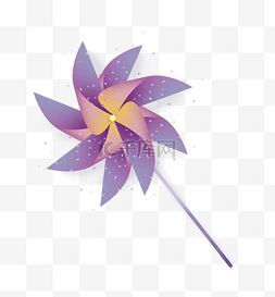 1折纸图片_立体紫色炫彩折纸风车