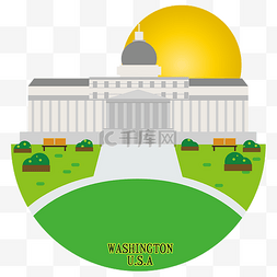 美国地标元素图片_美国白宫华盛顿旅游地标总统府