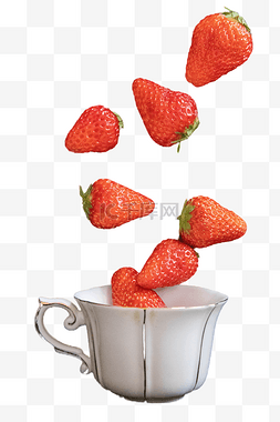 飞起来水果图片_飞起来的红色草莓