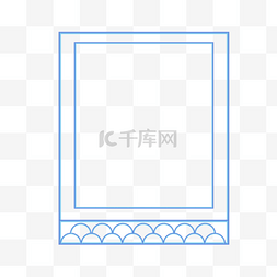 中国波浪纹图片_蓝色中国风简约线条边框