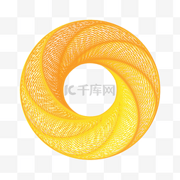 圆形黄色抽象网状线条