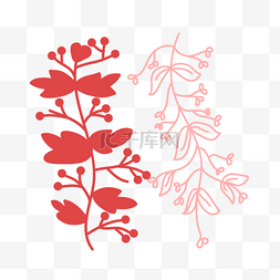 红色爱心树叶图片_svg红色喜庆爱心树叶