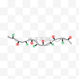 红绿线条图片_红绿小灯泡光效黑线单排圣诞尖头