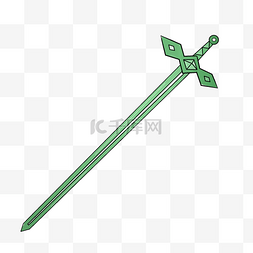 绿色长剑图片_绿色长剑装饰插画