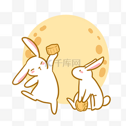 拿月饼的兔子图片_拿着月饼的玉兔