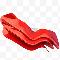 国庆元素红色图片_漂浮彩带