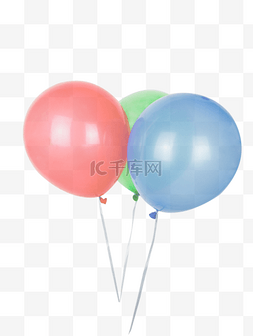 小清新彩色气球图片_红绿蓝气球