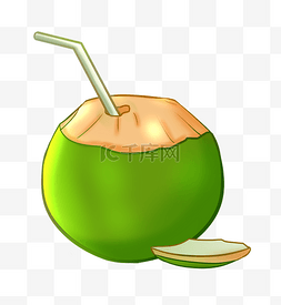 热带果汁图片_绿色椰子果汁