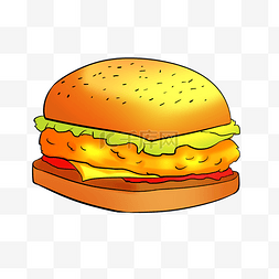 汉堡小吃卡通插画