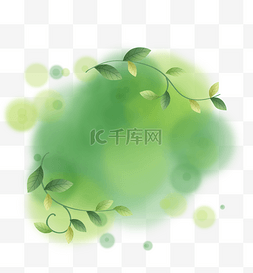淡彩标题框图片_夏季淡彩绿色植物水墨文字框