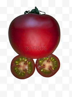 对半番茄图片_切开的西红柿