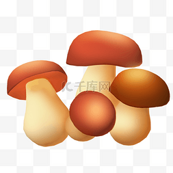 立体可爱黏土蘑菇