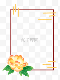 中国风牡丹花海报贺卡装饰边框