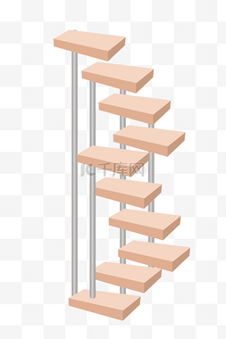 楼梯建筑物图片_创意台阶楼梯插画