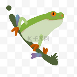 绿色青蛙插画图片_卡通绿色青蛙插画