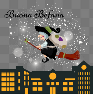 buona befana骑扫把的女巫