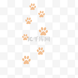 卡通可爱三色猫爪印矢量图