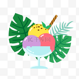 水果冰淇淋球图片_夏季水果冰淇淋PNG免抠素材