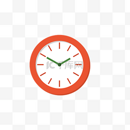 时间的钟表图片_红色的闹钟免抠图